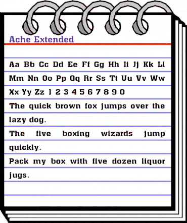 Ache-Extended Normal animated font preview