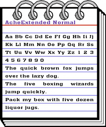AcheExtended Normal animated font preview