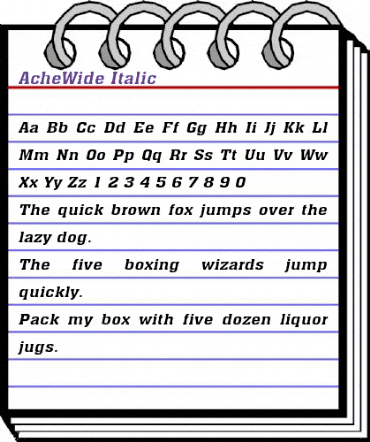 AcheWide Italic animated font preview