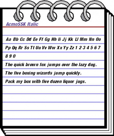 AcmoSSK Italic animated font preview AcmoSSK Italic animated font preview