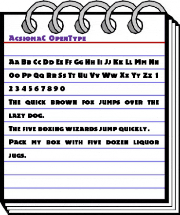 AcsiomaC Regular animated font preview