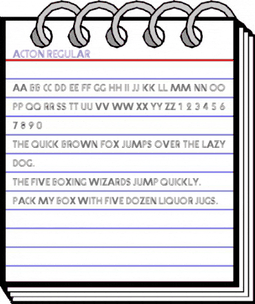 Acton Regular animated font preview