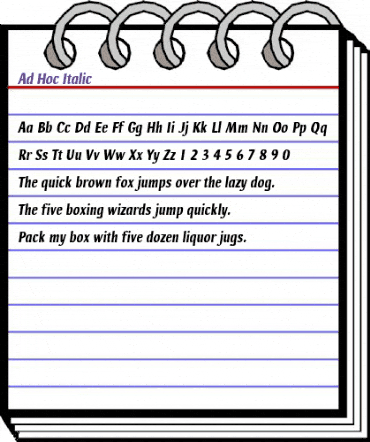 Ad Hoc Italic animated font preview Ad Hoc Italic animated font preview