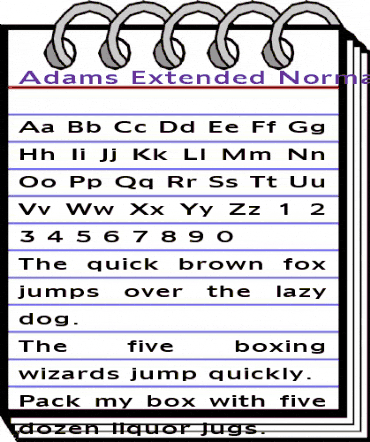 Adams Extended Normal animated font preview
