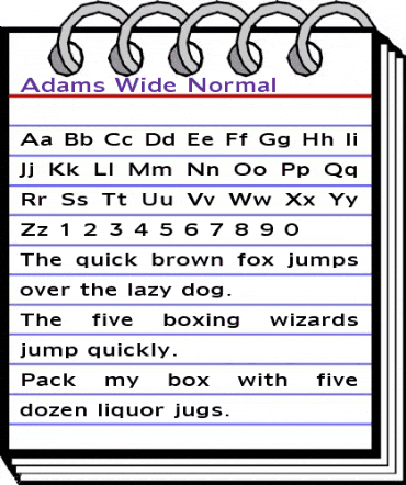 Adams Wide Normal animated font preview