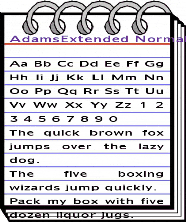 AdamsExtended Normal animated font preview