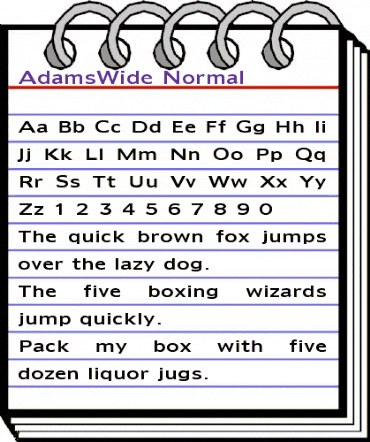 AdamsWide Normal animated font preview