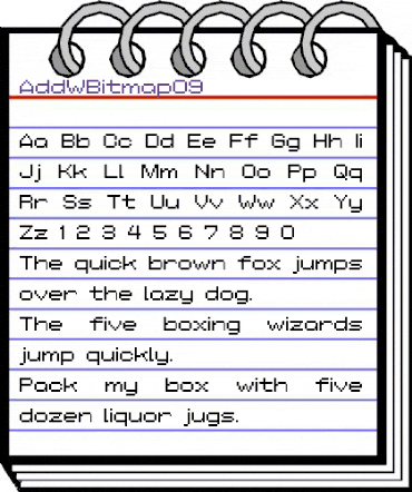 AddWBitmap09 Regular animated font preview