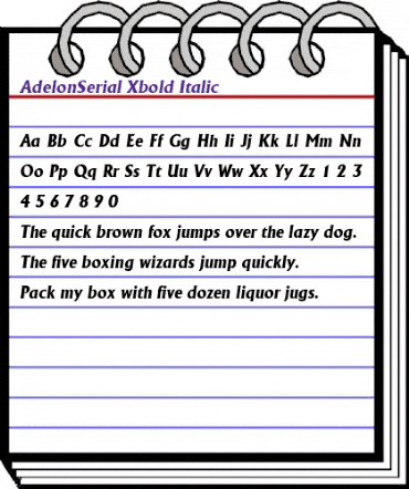 AdelonSerial-Xbold Italic animated font preview