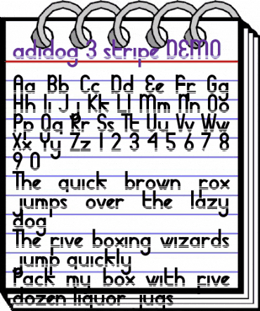 adidog 3 stripe DEMO Regular animated font preview