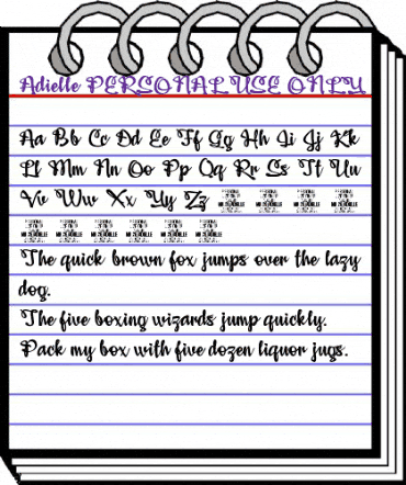 Adielle PERSONAL USE ONLY Regular animated font preview