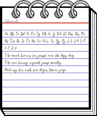 Adiescode Regular animated font preview