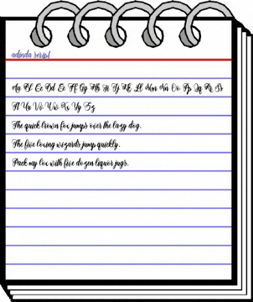 adinda script Regular animated font preview