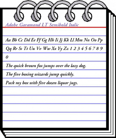 AGaramond LT Bold Italic animated font preview