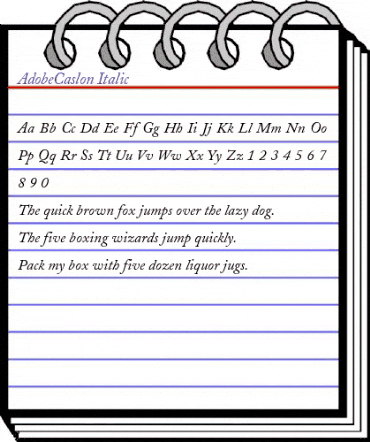 AdobeCaslon RomanItalic animated font preview AdobeCaslon RomanItalic animated font preview