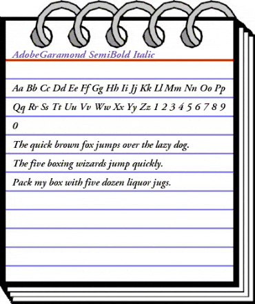 AdobeGaramond-SemiBold Semi BoldItalic animated font preview AdobeGaramond-SemiBold Semi BoldItalic animated font preview