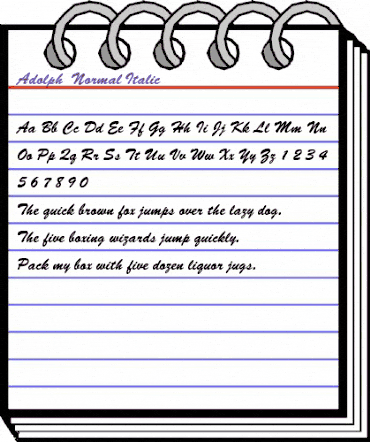 Adolph -Normal-Italic Italic animated font preview