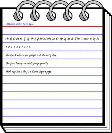 Adriana Italic Regular animated font preview