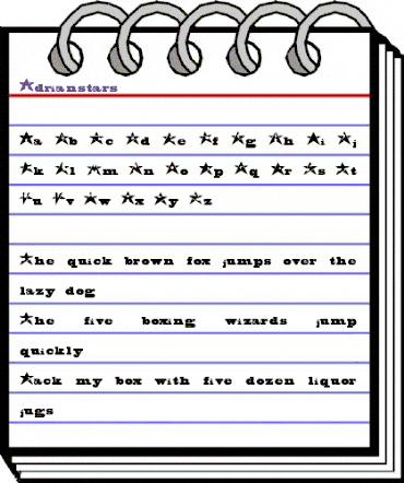 Adrianstars Regular animated font preview