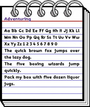 Adventuring Regular animated font preview