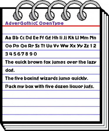 AdverGothicC Regular animated font preview