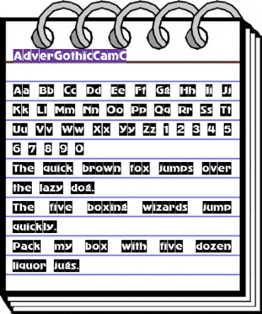AdverGothicCamC Regular animated font preview