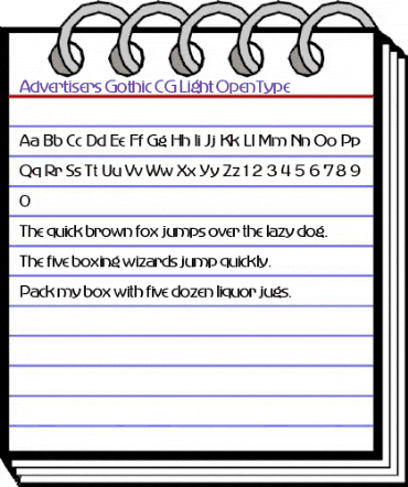 Advertisers Gothic CG Light Regular animated font preview