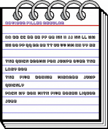 Advisor Filled Regular animated font preview