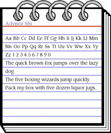 Advisor SSi Regular animated font preview