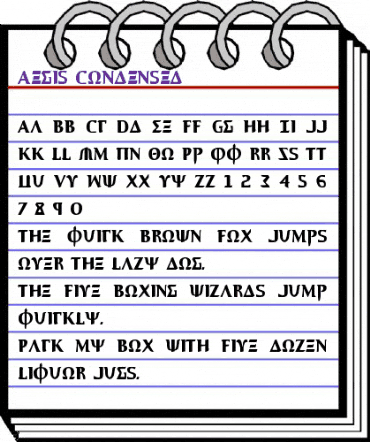 Aegis Condensed Condensed animated font preview