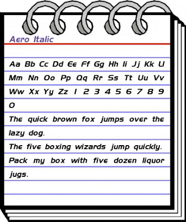 Aero Italic animated font preview Aero Italic animated font preview