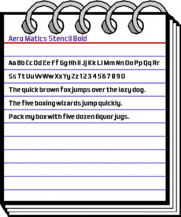 Aero Matics Stencil Bold animated font preview