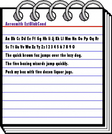 Aerosmith-ExtBlakCond Regular animated font preview