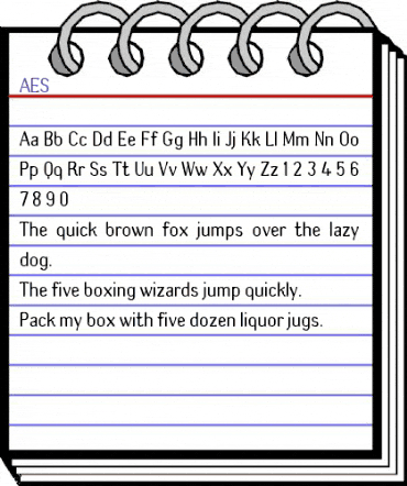 AES Regular animated font preview