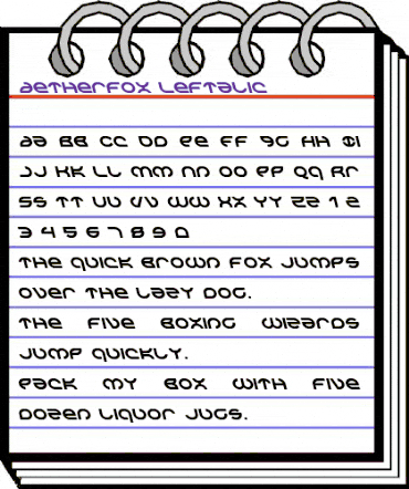 Aetherfox Leftalic Italic animated font preview