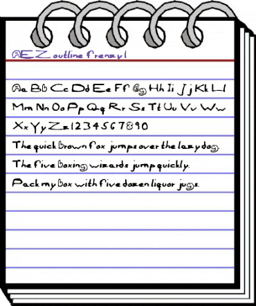 AEZ outline frenzy-1 Regular animated font preview