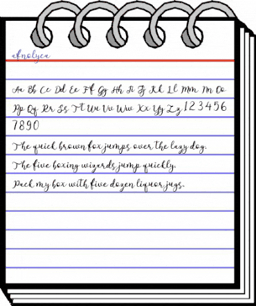 afnolyca Regular animated font preview