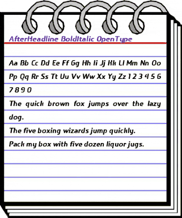 After Headline Bold Italic animated font preview