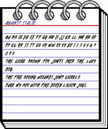 Against Italic Italic animated font preview Against Italic Italic animated font preview