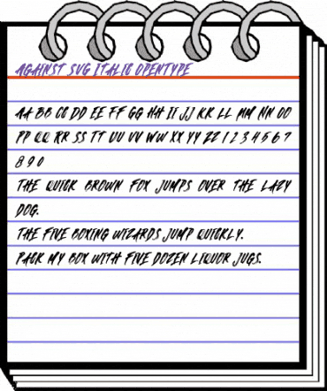 Against SVG Italic Italic animated font preview