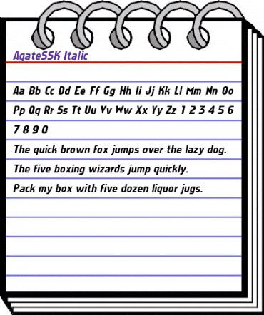 AgateSSK Italic animated font preview AgateSSK Italic animated font preview