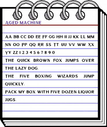 Aged Machine Regular animated font preview