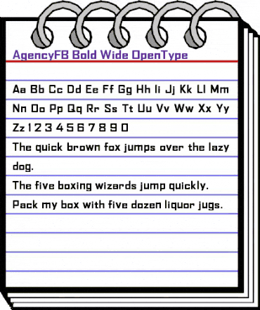 AgencyFB Bold Wide Regular animated font preview