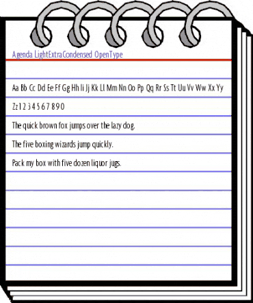 Agenda LightExtraCondensed animated font preview