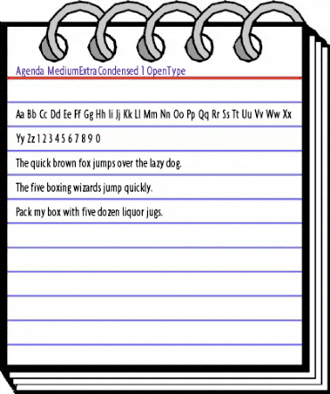 Agenda MediumExtraCondensed animated font preview