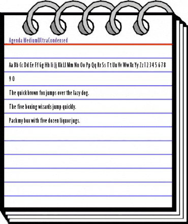 Agenda MediumUltraCondensed animated font preview