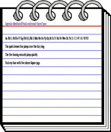 Agenda MediumUltraCondensed animated font preview
