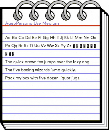 Ageo Personal Use Med Regular animated font preview