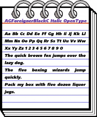 AGForeignerBlackC Italic animated font preview