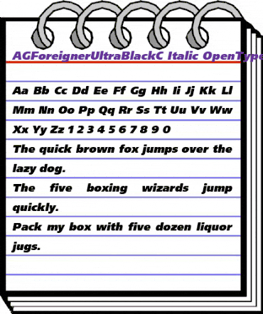 AGForeignerUltraBlackC Italic animated font preview